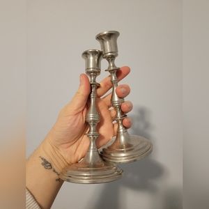 Pewter Candle Stick Holders (2)